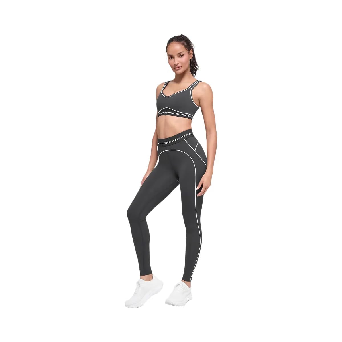 Alo Women's Airbrush High-Waist Heart Throb Legging - Anthracite/White