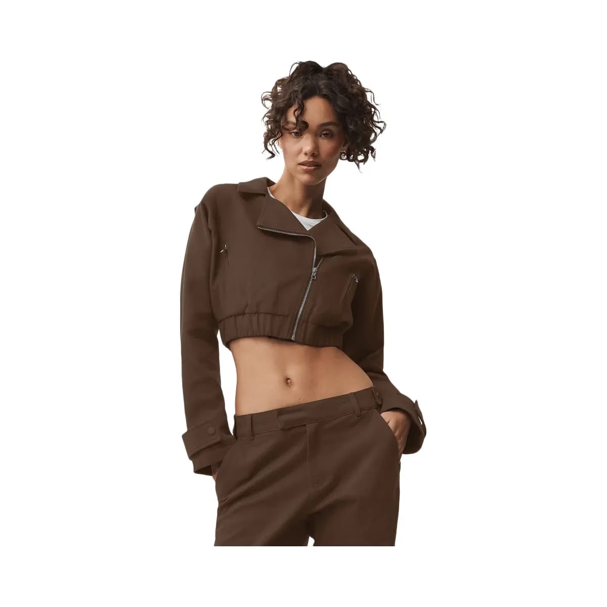 Alo Women's Cropped Cosmopolitan Jacket - Espresso