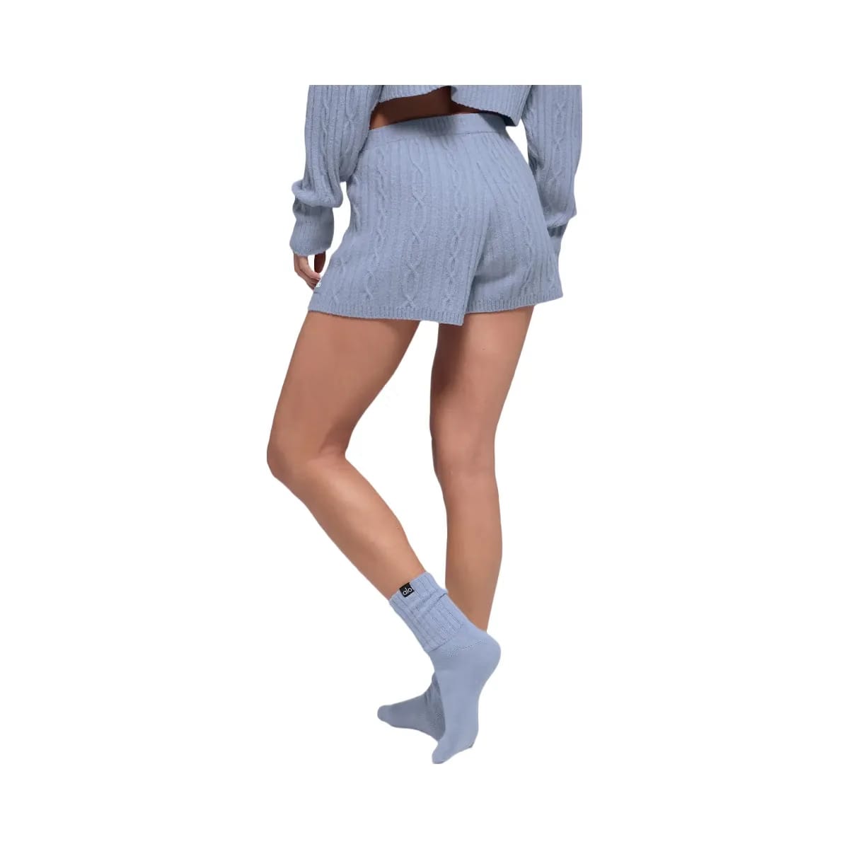 Alo Women's Cable Knit Winter Bliss Short - Winter Frost