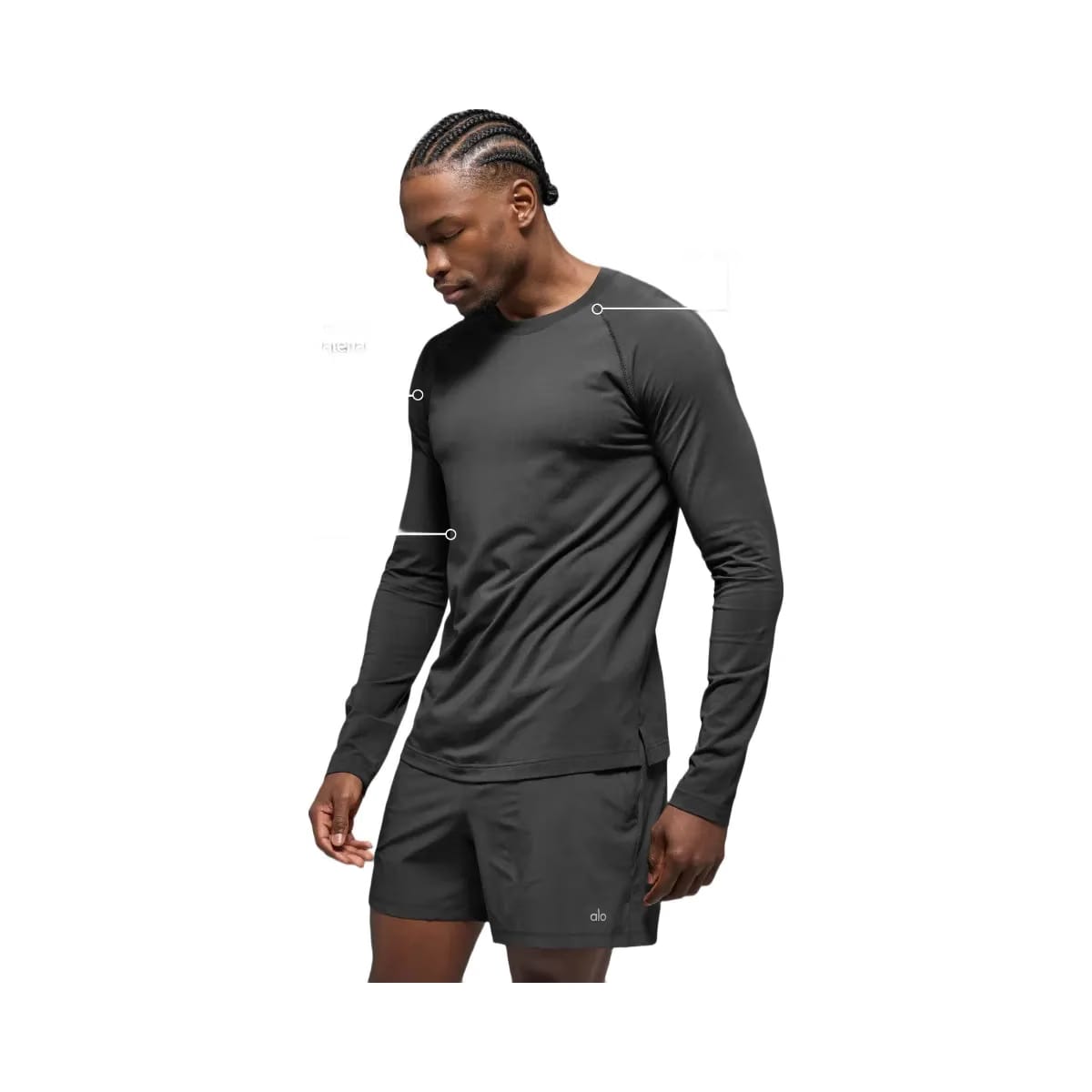 Alo Men's Vapor Crewneck Long Sleeve - Anthracite