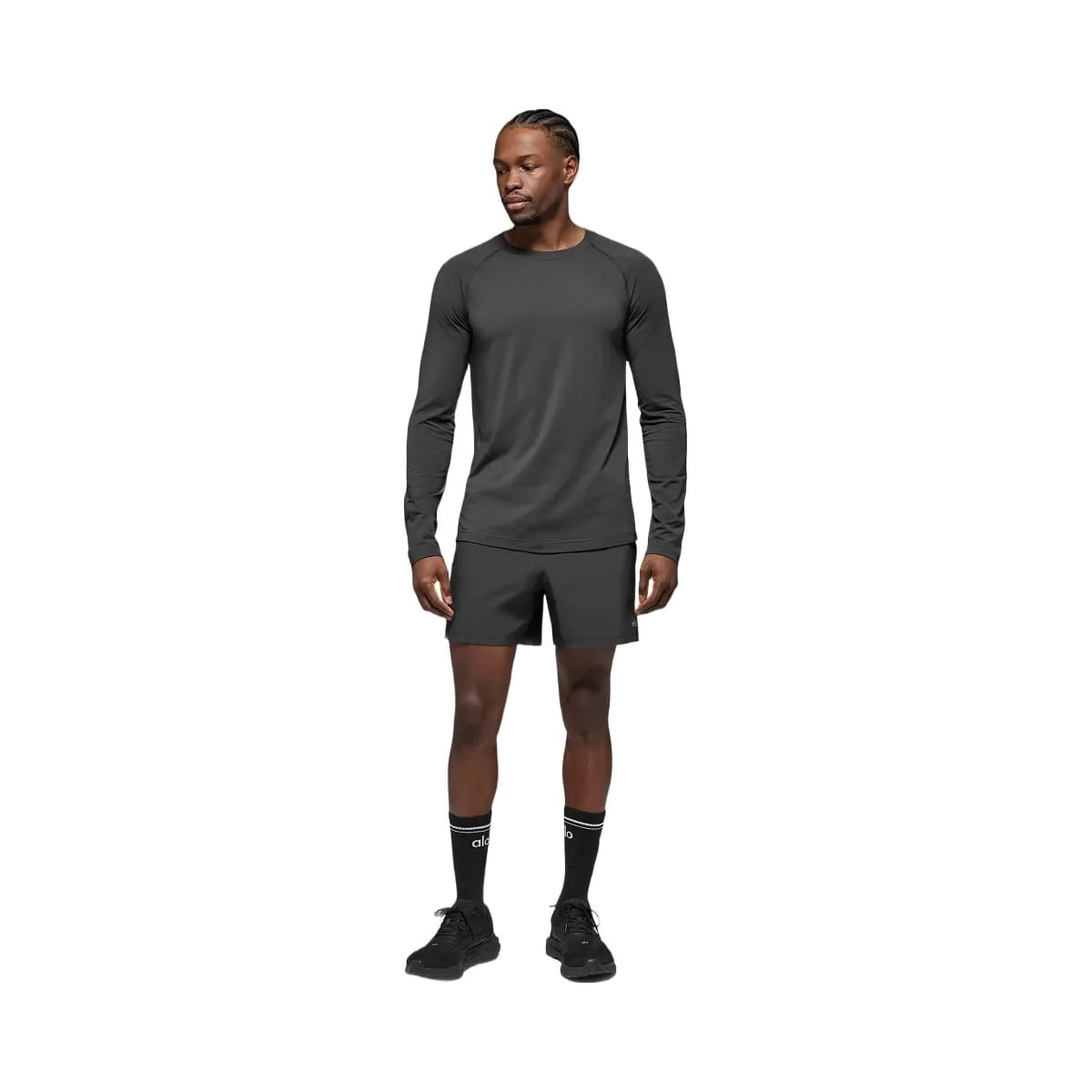 Alo Men's Vapor Crewneck Long Sleeve - Anthracite