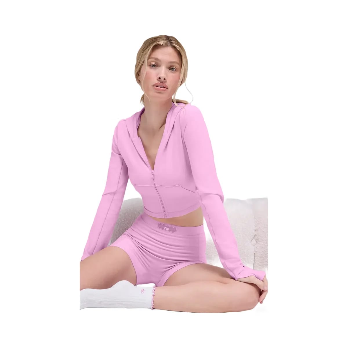 Alo Women's soft Sincere Fitted Jacket - Candy Heart Pink