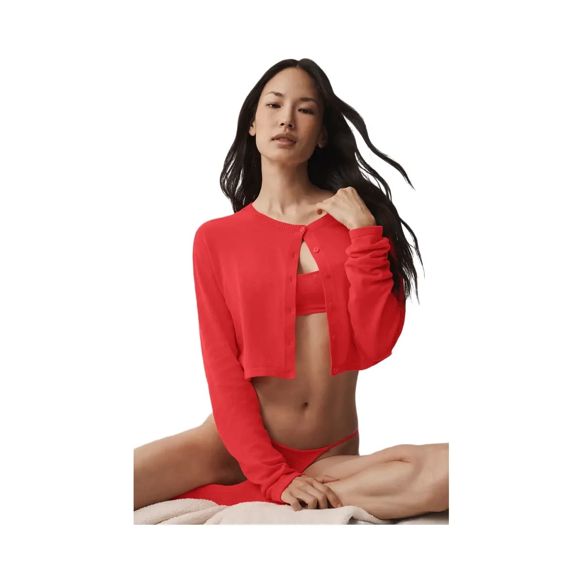 Alo Women's Supernatural Sweater Cardigan - Bright Red