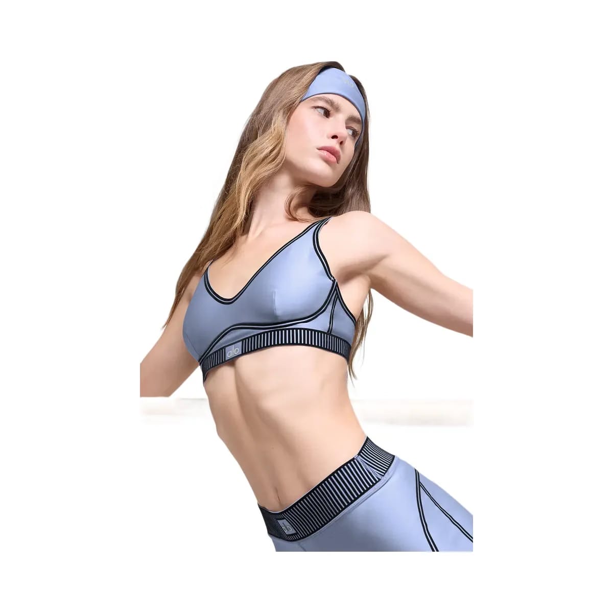 Alo Women's Airlift Line Up Bra - Winter Frost