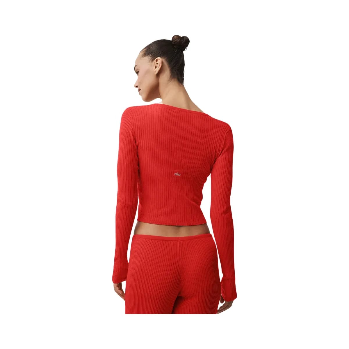 Alo Women's Sweater Knit Unwind Long Sleeve - Bright Red