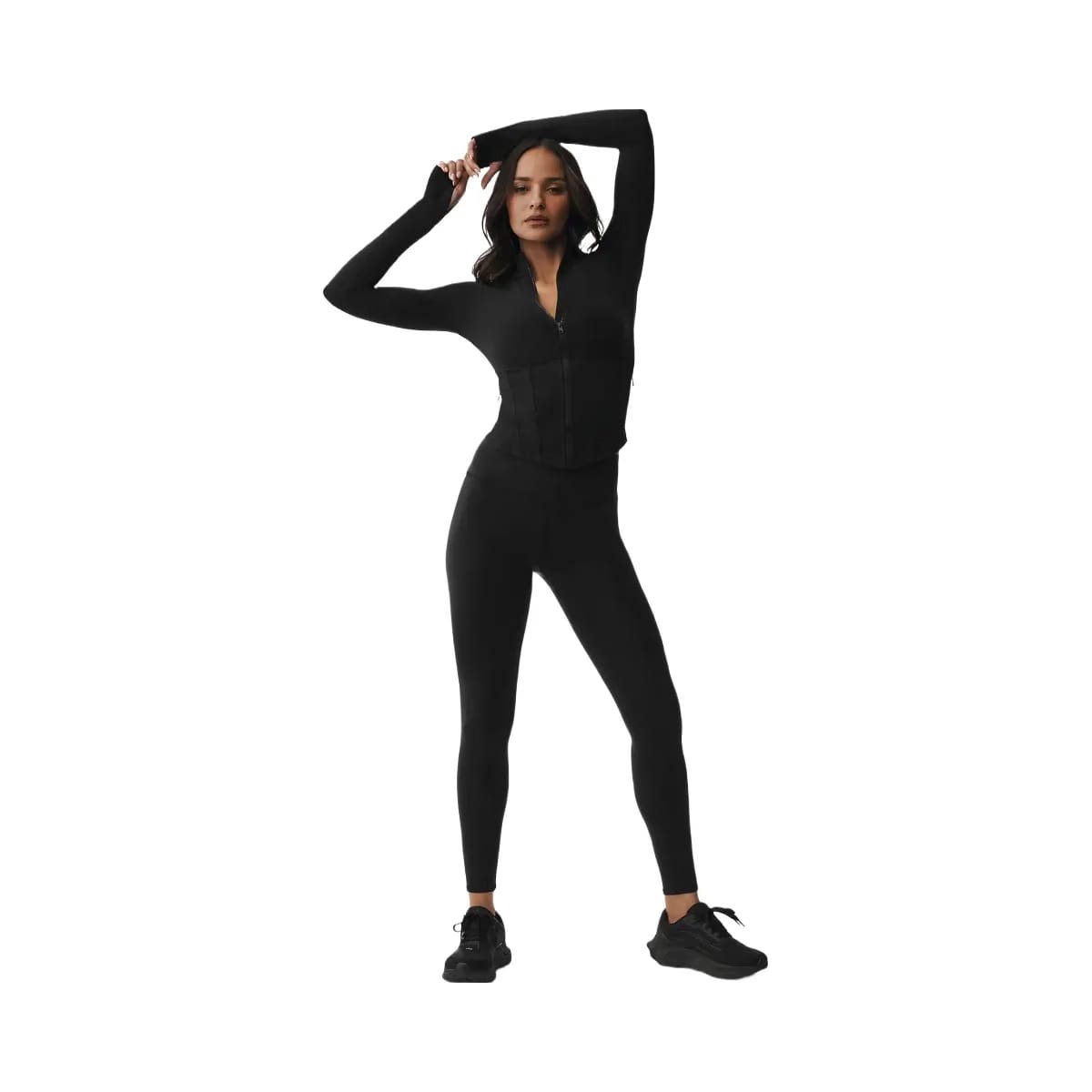 Alo Women's Airbrush Corset Full Zip Jacket - Black