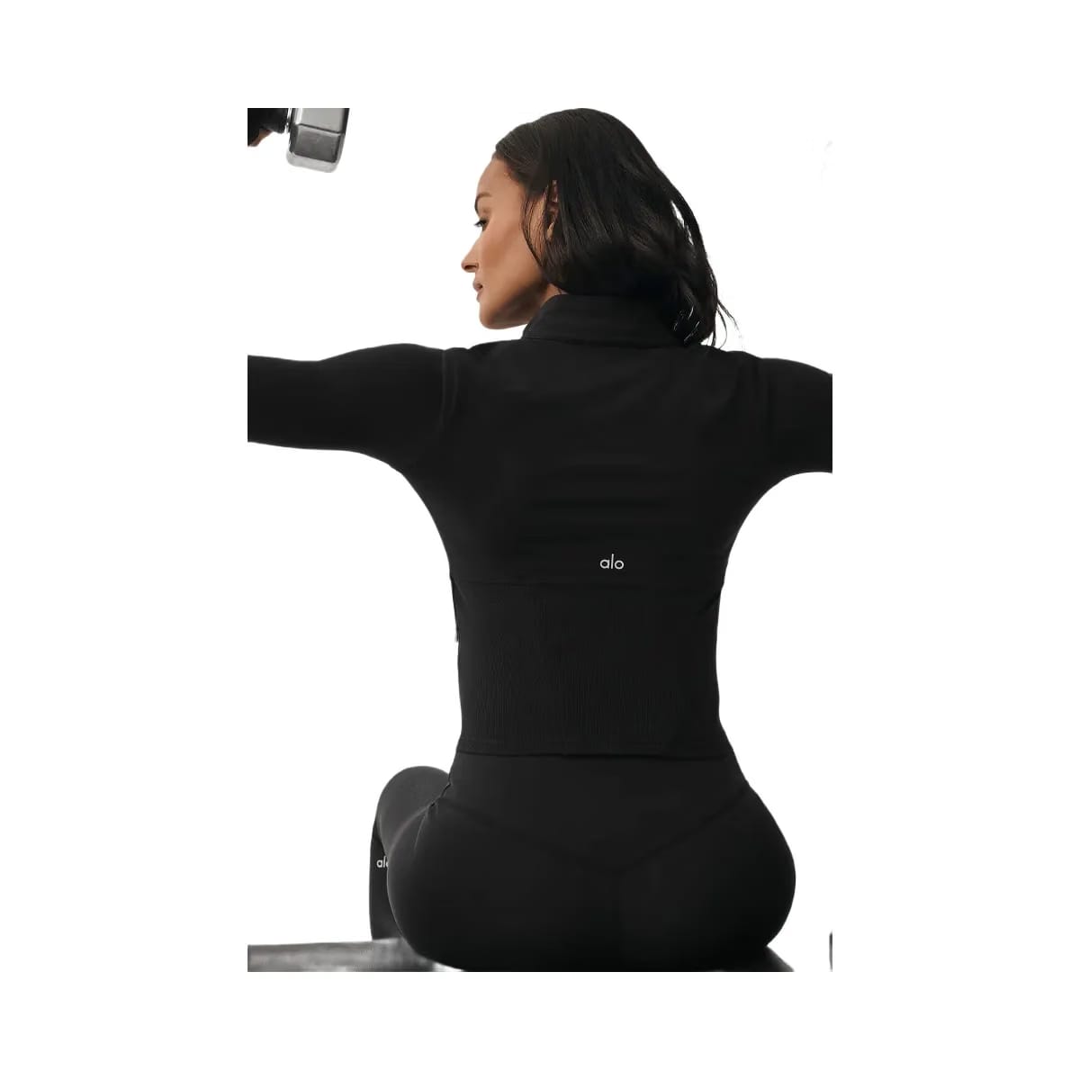 Alo Women's Airbrush Corset Full Zip Jacket - Black