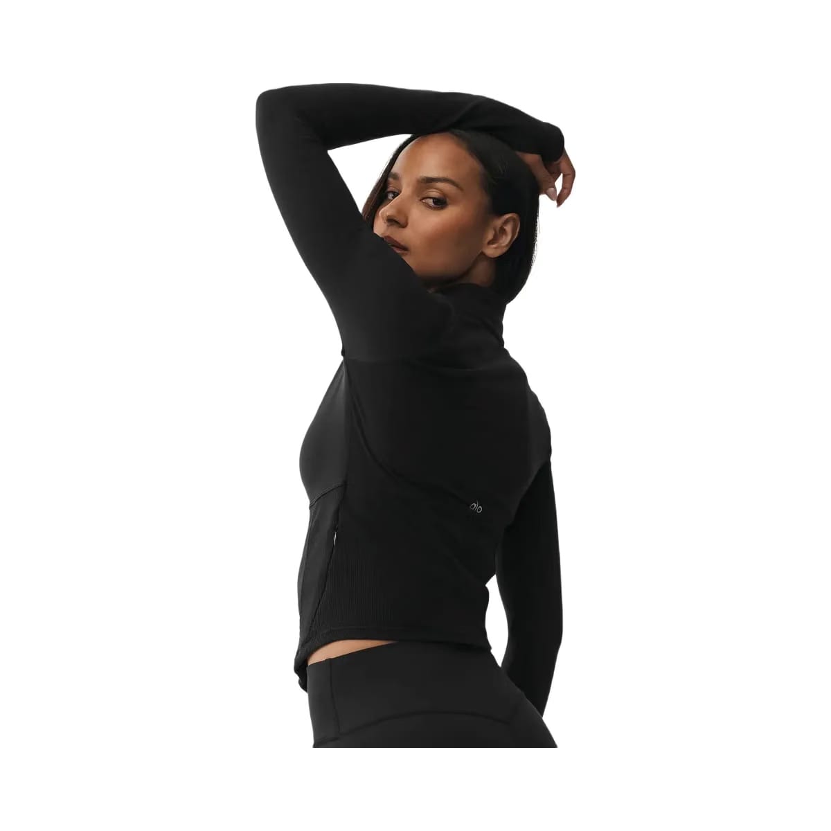 Alo Women's Airbrush Corset Full Zip Jacket - Black