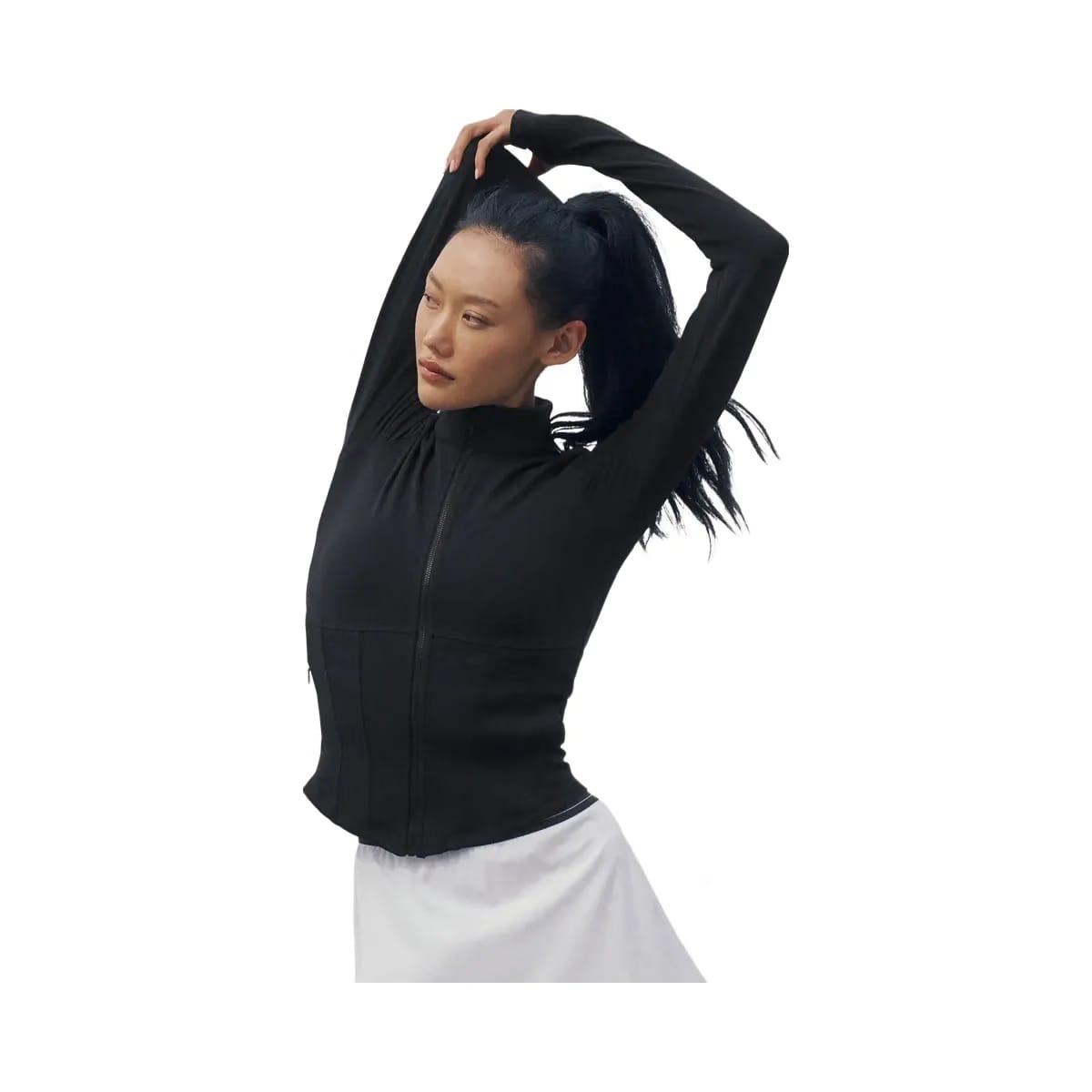 Alo Women's Airbrush Corset Full Zip Jacket - Black