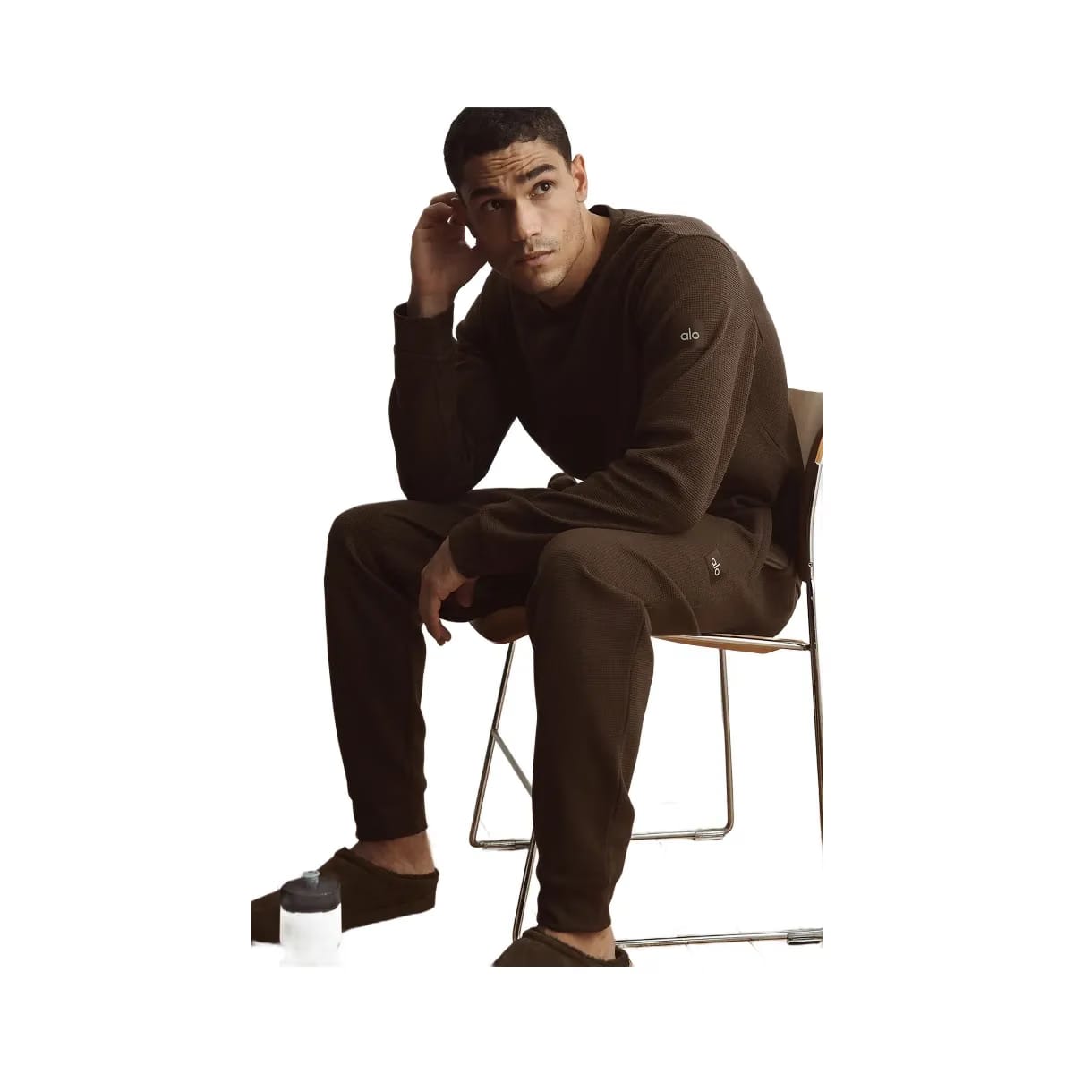 Alo Men's Waffle Lounge Jogger - Espresso