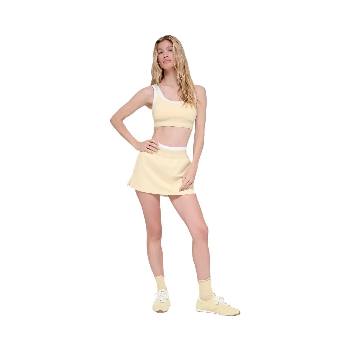 Alo Women's Airbrush Better Together Bra - Candlelight Yellow/White