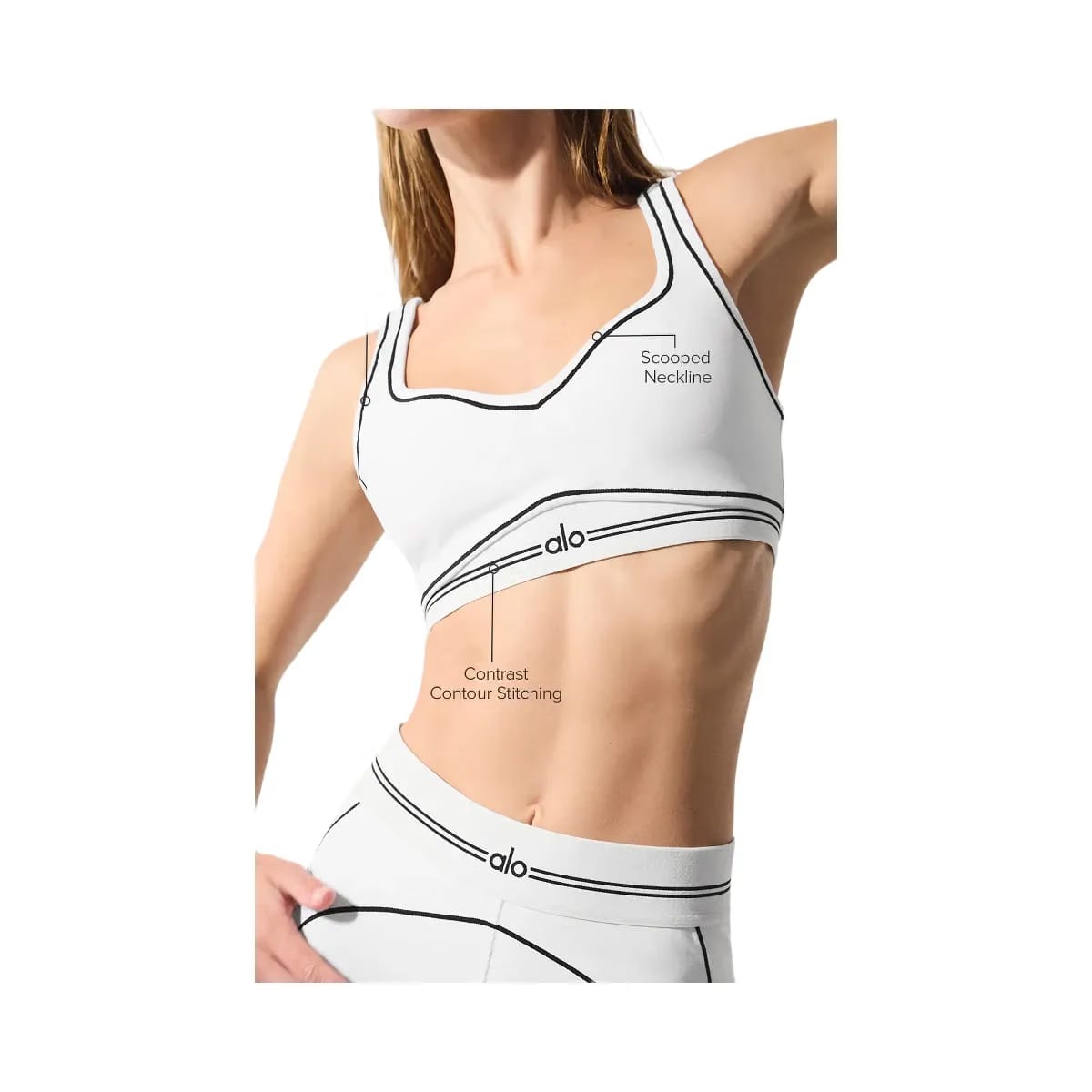 Alo Women's Airbrush Heart Throb Bra - White/Black
