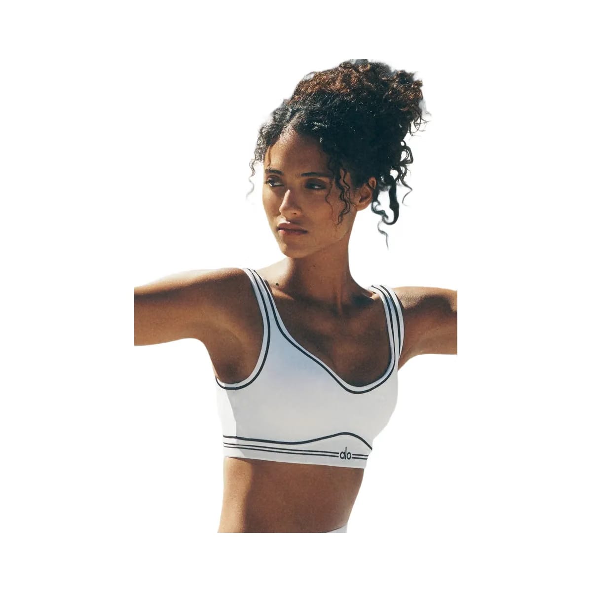 Alo Women's Airbrush Heart Throb Bra - White/Black