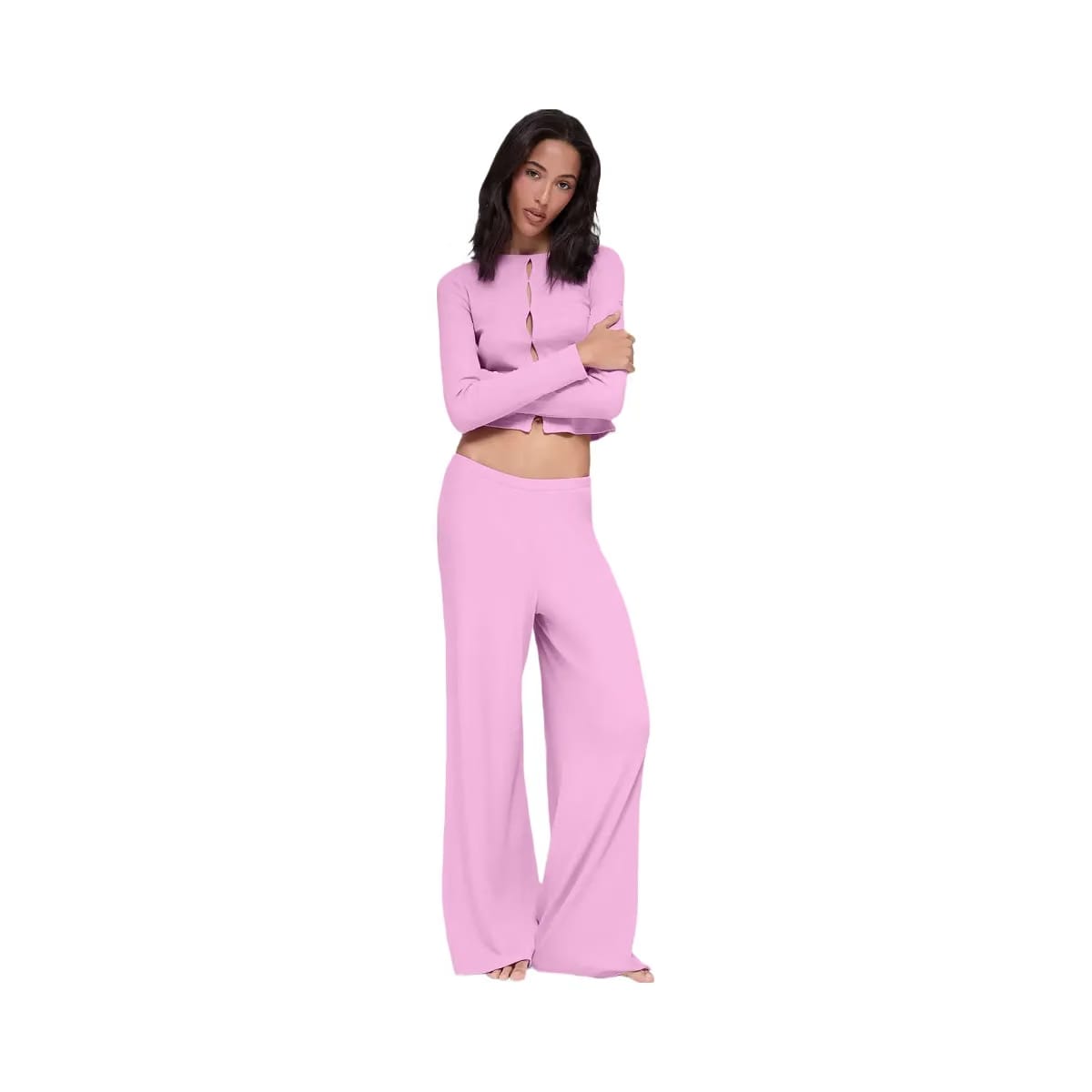 Alo Women's Mid-Rise Dreamlight Straight Pant - Candy Heart Pink