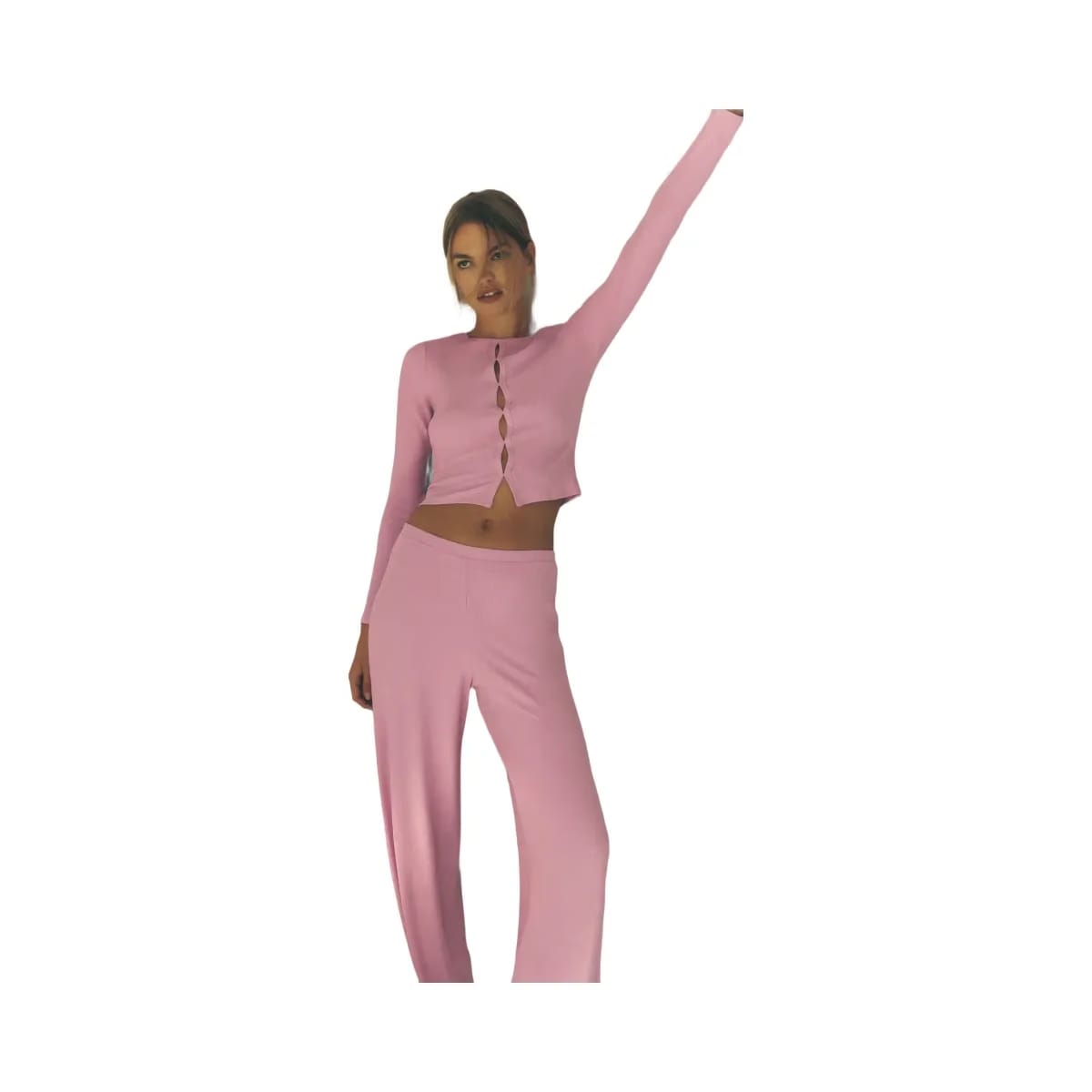 Alo Women's Mid-Rise Dreamlight Straight Pant - Candy Heart Pink
