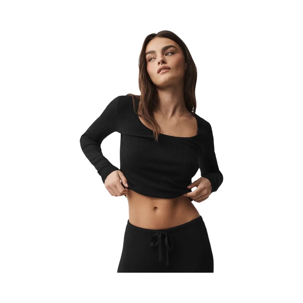 Alo Women's Sweater Knit Unwind Long Sleeve - Black