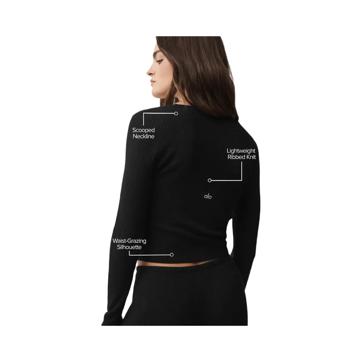 Alo Women's Sweater Knit Unwind Long Sleeve - Black