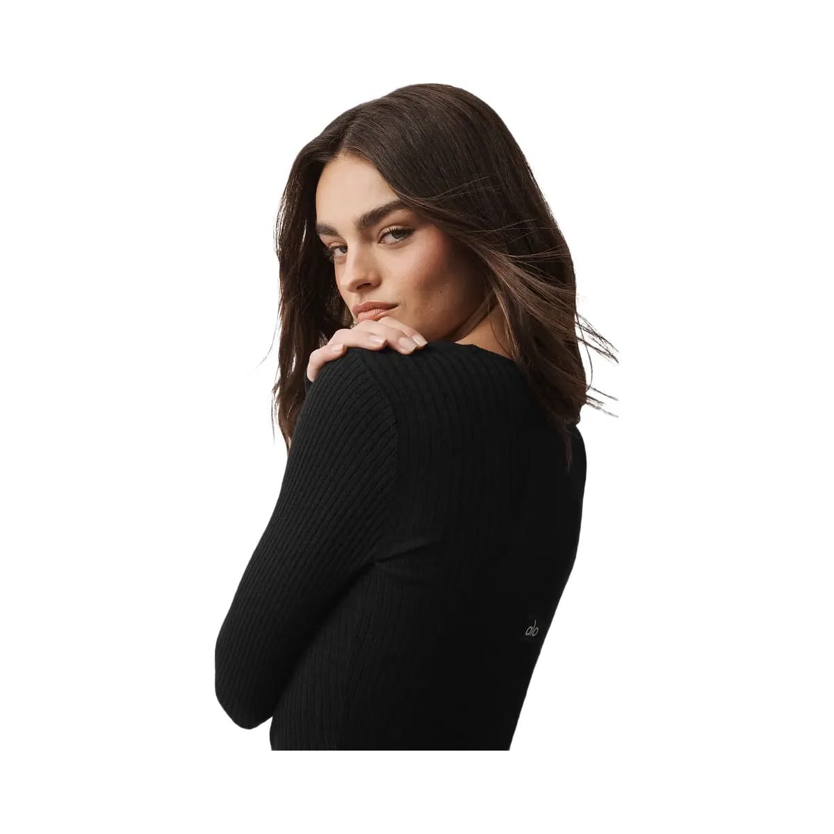 Alo Women's Sweater Knit Unwind Long Sleeve - Black