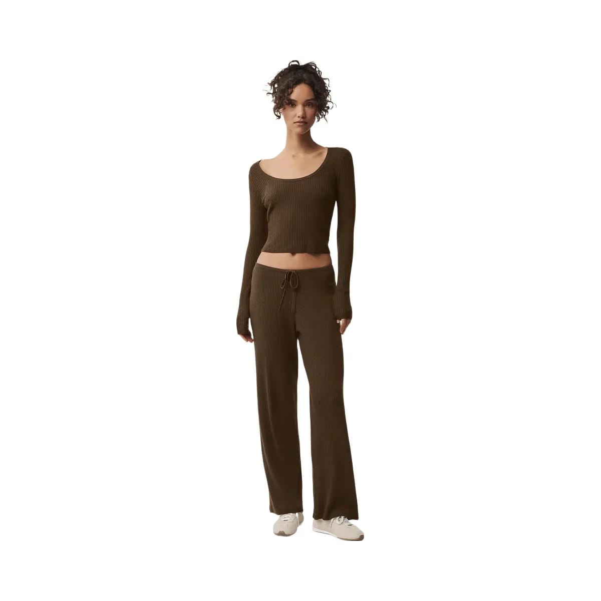 Alo Women's Sweater Knit Unwind Long Sleeve - Espresso
