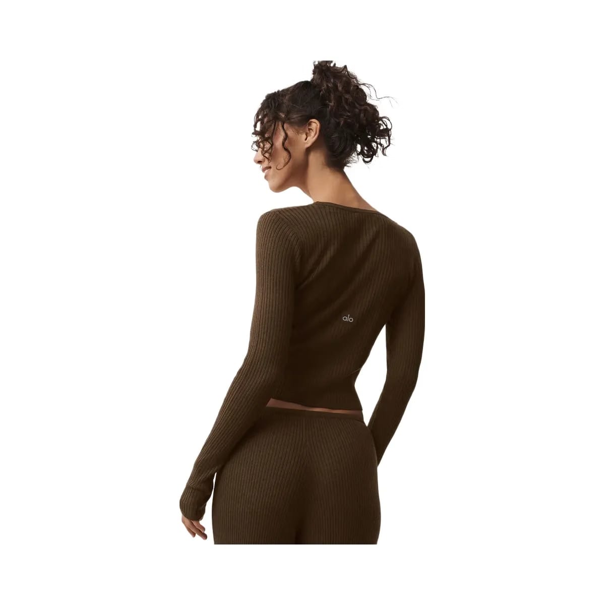 Alo Women's Sweater Knit Unwind Long Sleeve - Espresso
