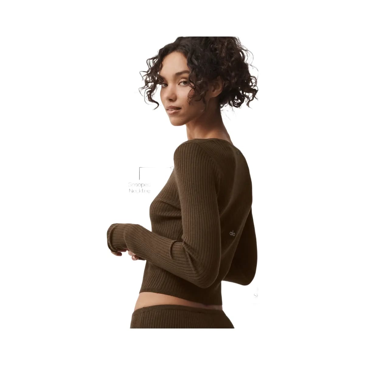 Alo Women's Sweater Knit Unwind Long Sleeve - Espresso