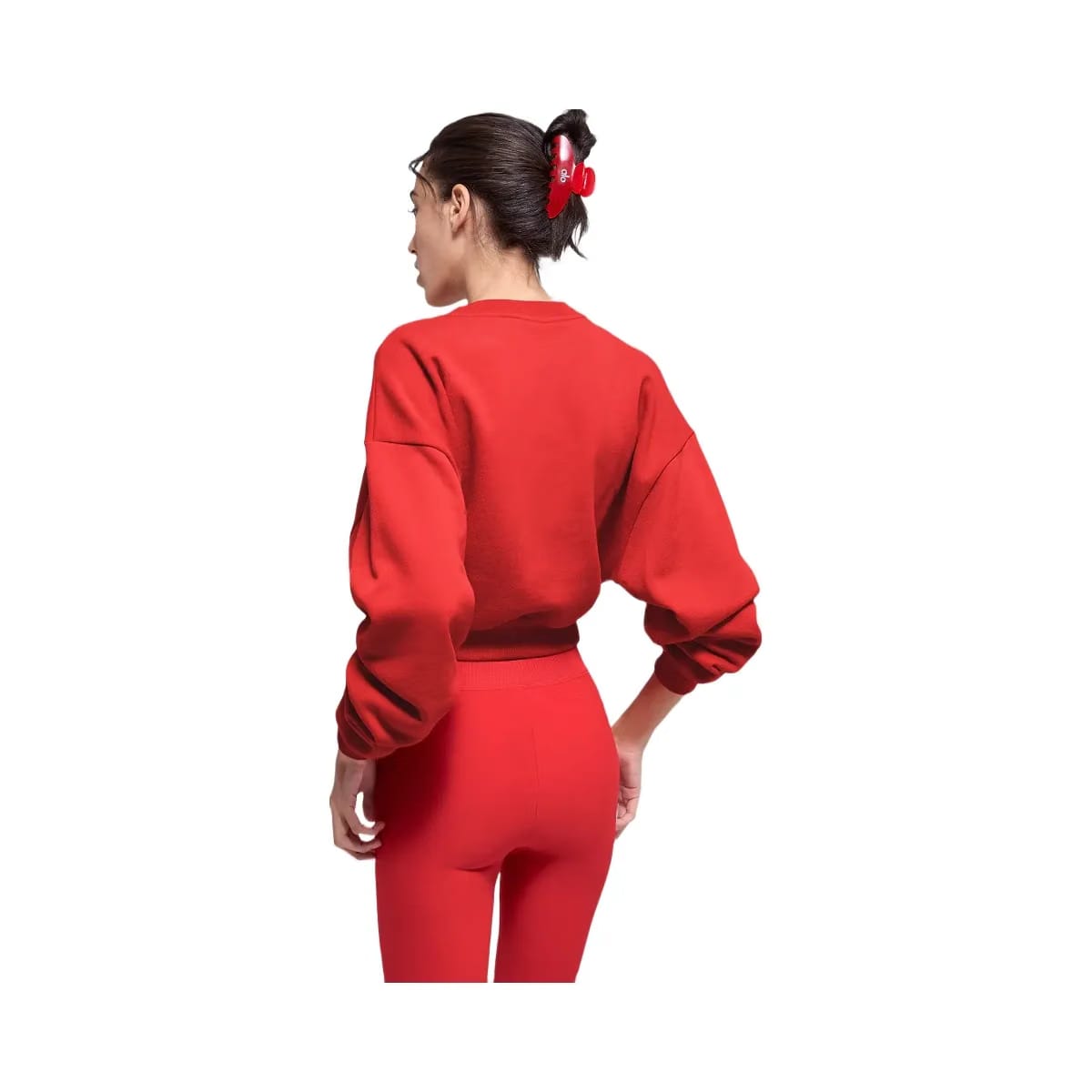 Alo Women's Cropped Accolade Crewneck - Bright Red