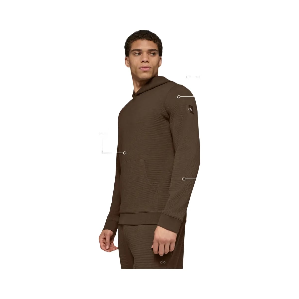 Alo Men's Waffle Lounge Hoodie - Espresso
