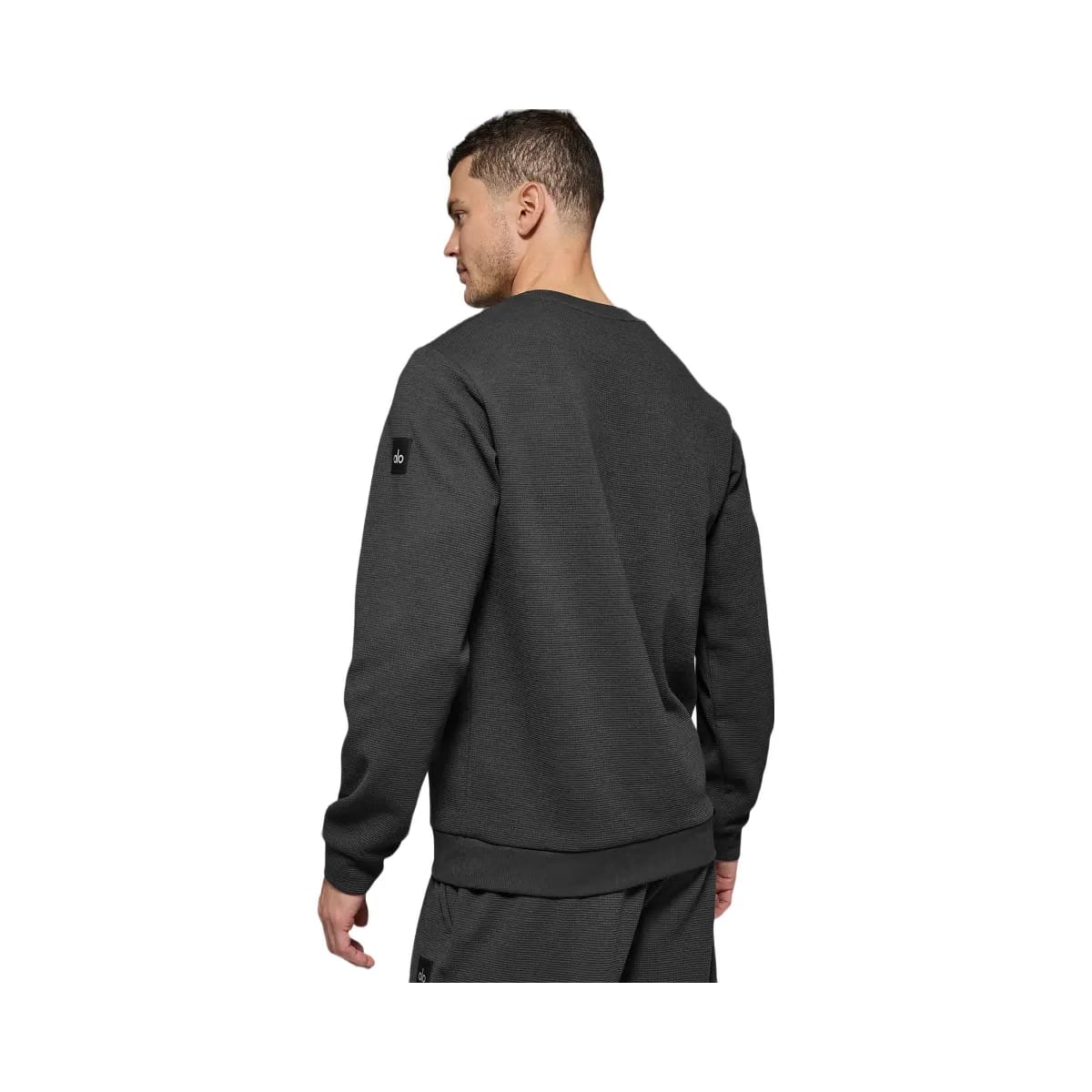 Alo Men's Waffle Lounge Long Sleeve Crew - Anthracite