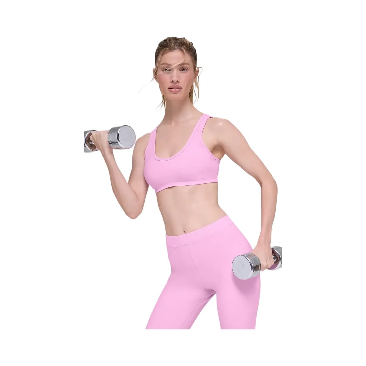 Alo Women's soft Center Stage Bra - Candy Heart Pink