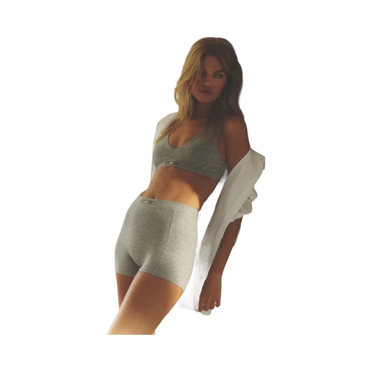 Alo Women's soft Sincere Micro Short - Athletic Heather Grey