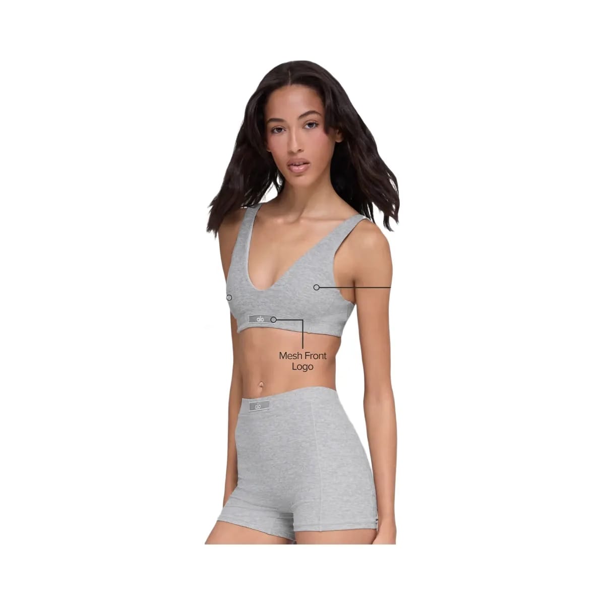 Alo Women's soft Sincere Bra - Athletic Heather Grey