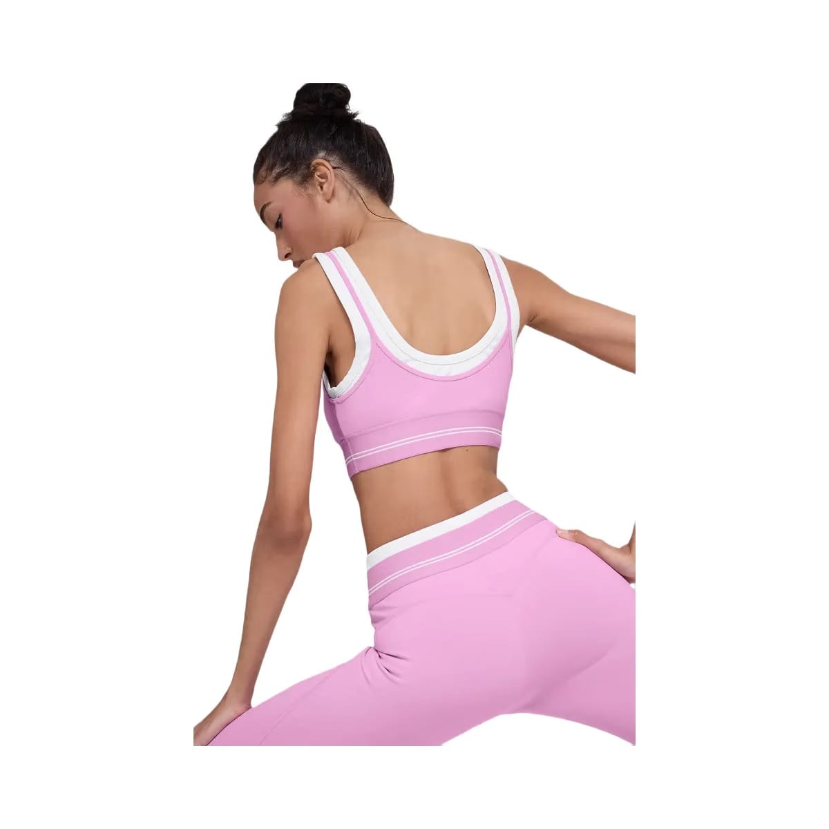 Alo Women's Airbrush Better Together Bra - Candy Heart Pink/White
