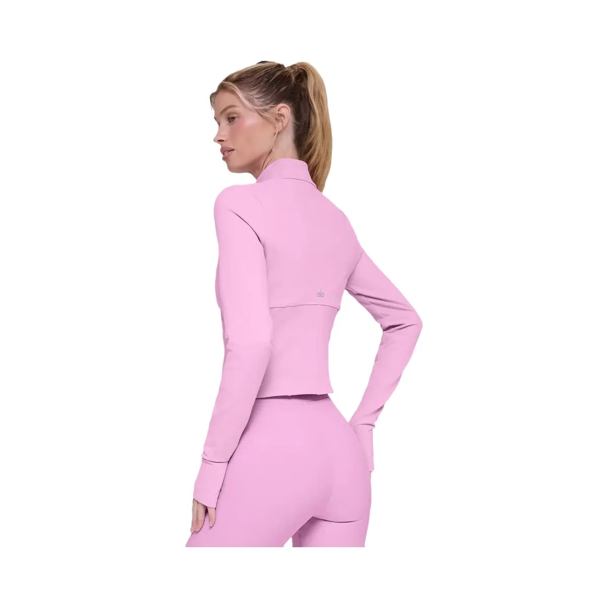 Alo Women's Airbrush Corset Full Zip Jacket - Candy Heart Pink