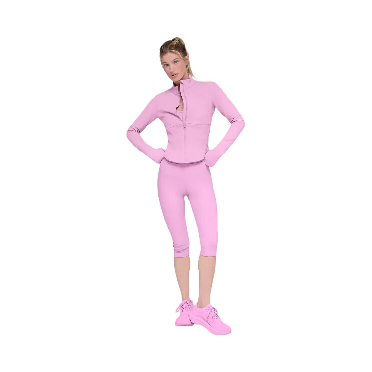 Alo Women's Airbrush Corset Full Zip Jacket - Candy Heart Pink