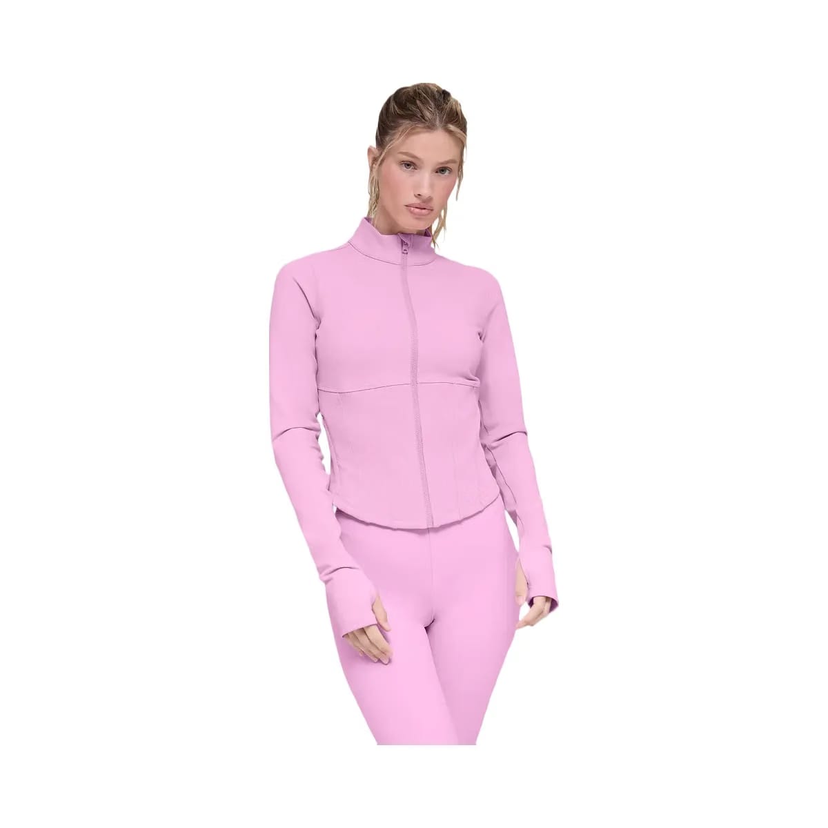 Alo Women's Airbrush Corset Full Zip Jacket - Candy Heart Pink