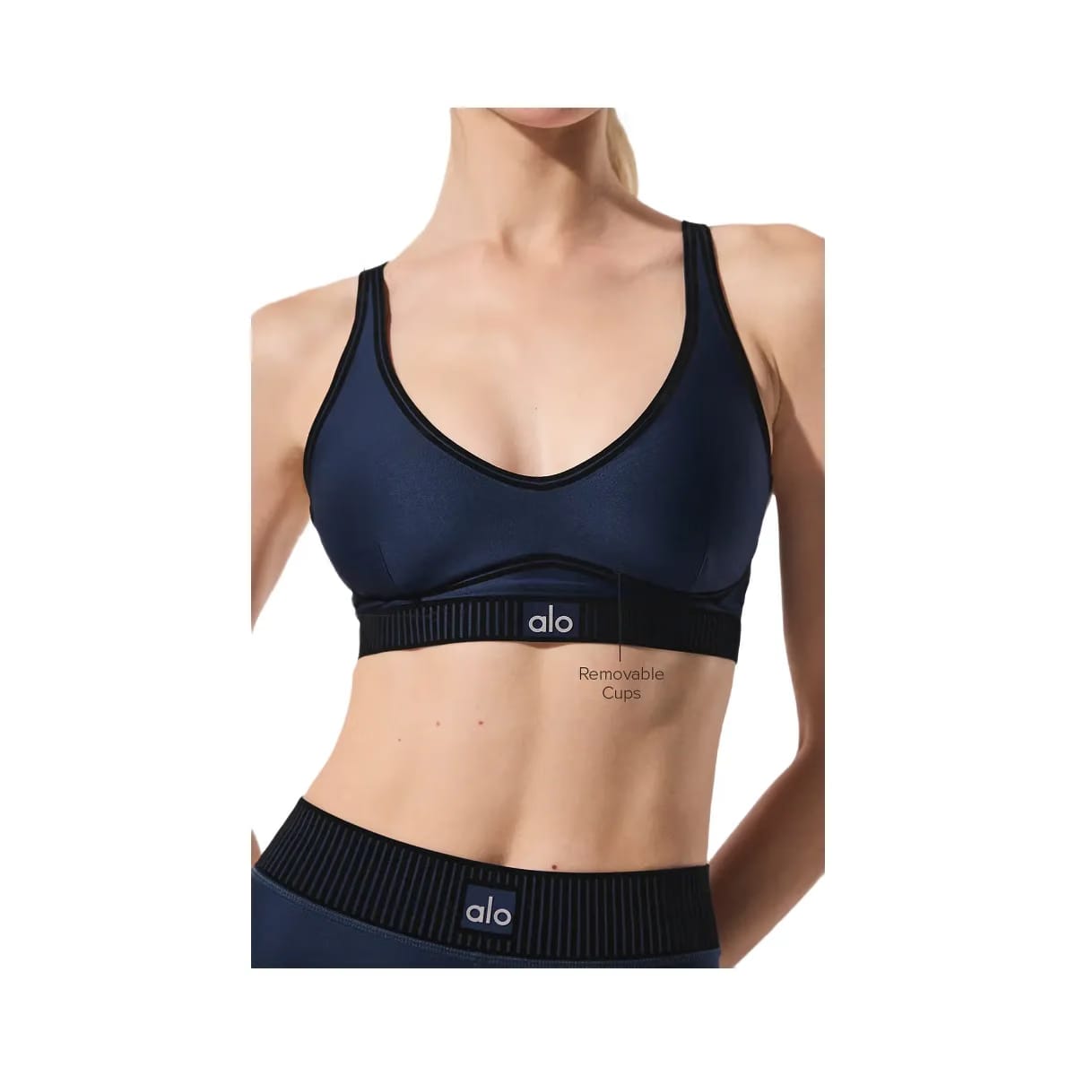 Alo Women's Airlift Line Up Bra - Navy