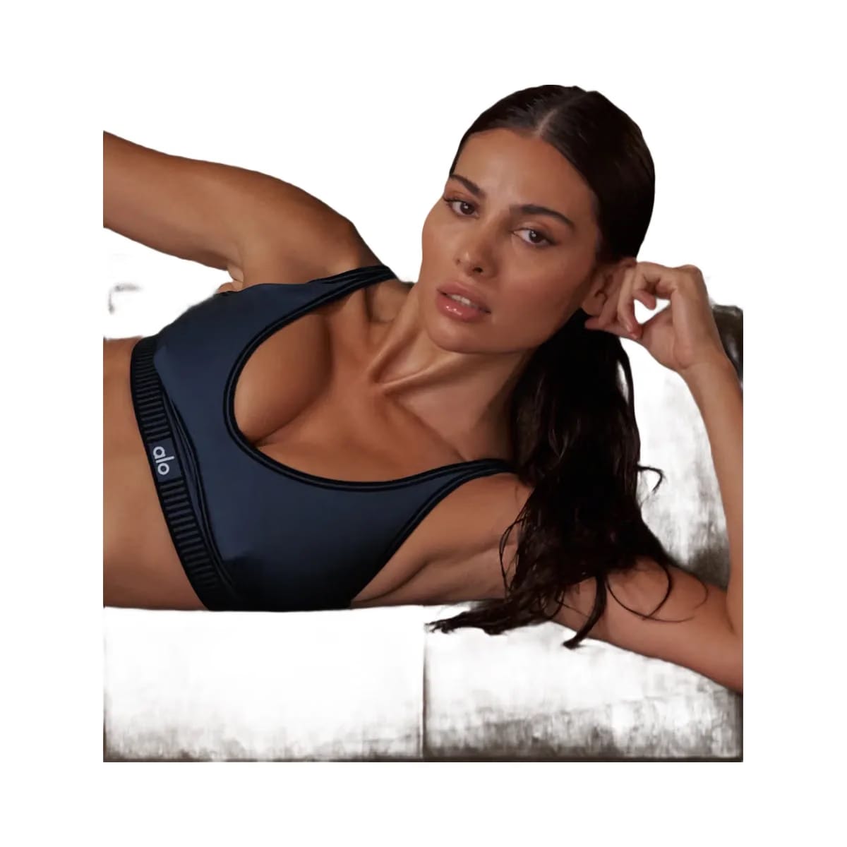 Alo Women's Airlift Line Up Bra - Navy