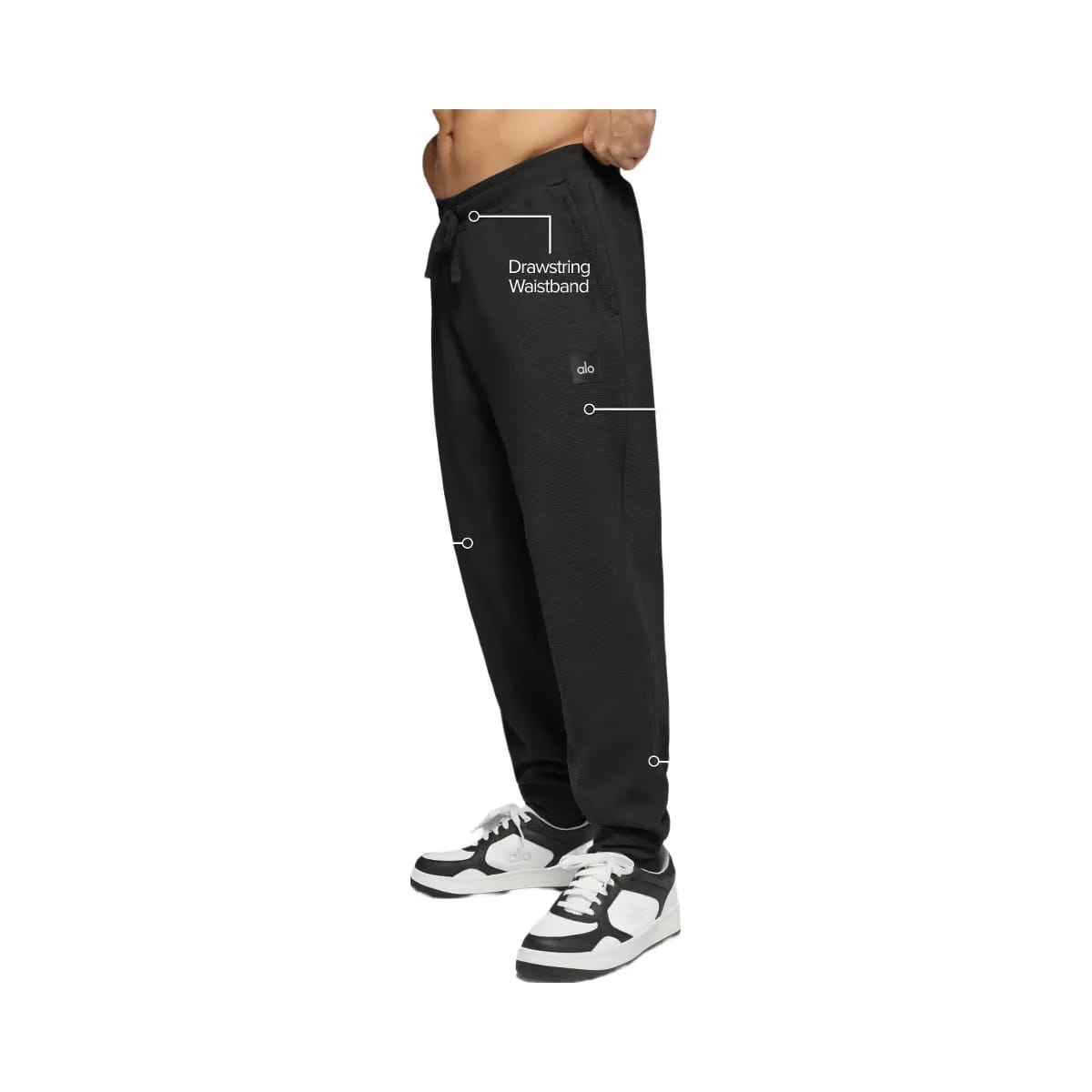 Alo Men's Waffle Lounge Jogger - Black