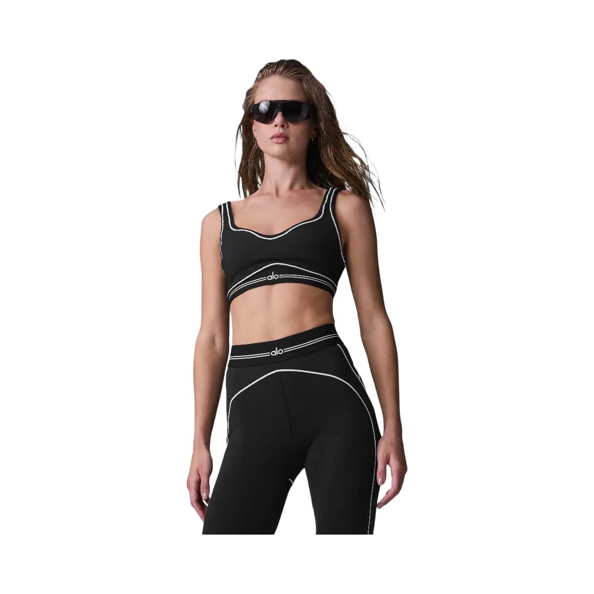 Alo Women's Airbrush Heart Throb Bra - Black/White