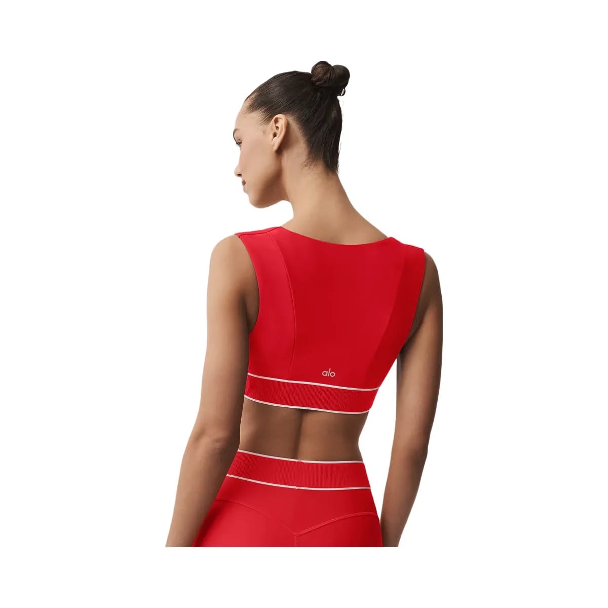 Alo Women's Airlift Alignment Bra - Bright Red/White