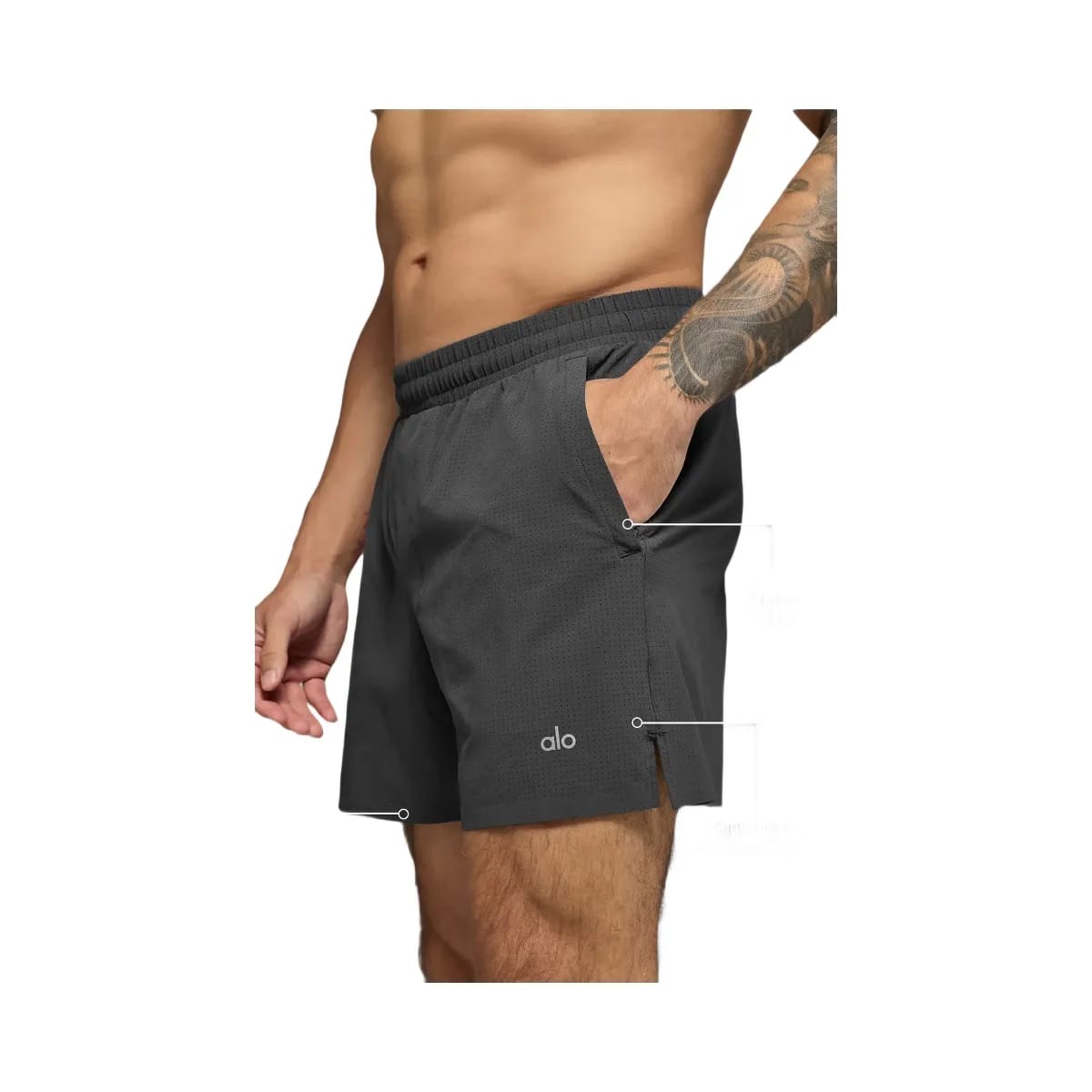 Alo Men's 5" Traction Running Short - Anthracite