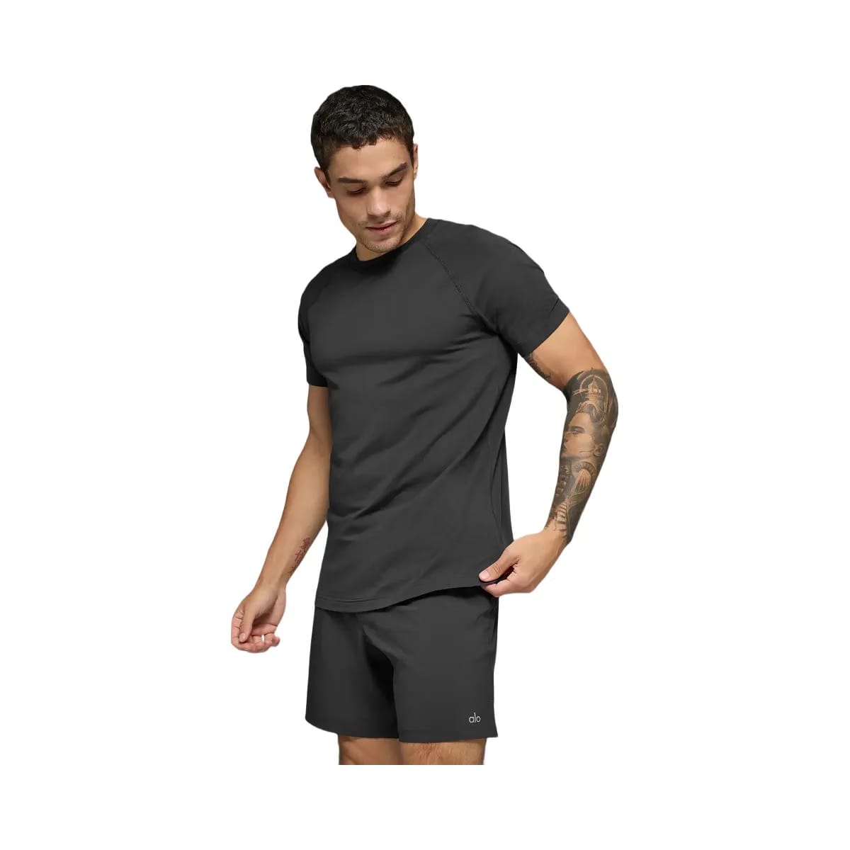 Alo Men's Vapor Crewneck Short Sleeve - Anthracite