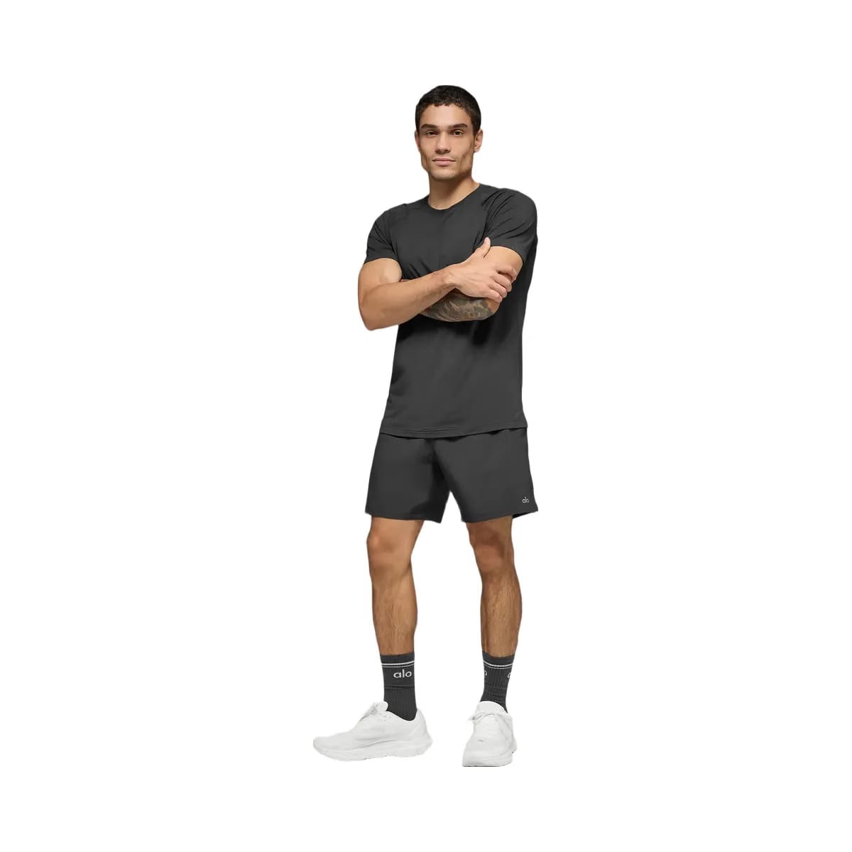 Alo Men's Vapor Crewneck Short Sleeve - Anthracite
