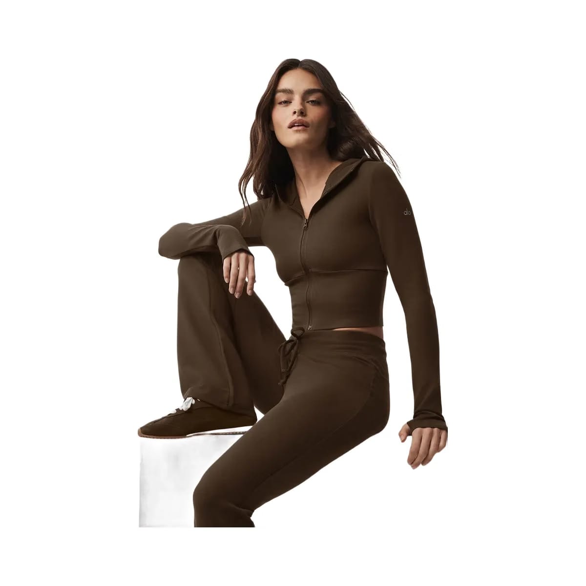 Alo Women's Sway Full Zip Hoodie - Espresso