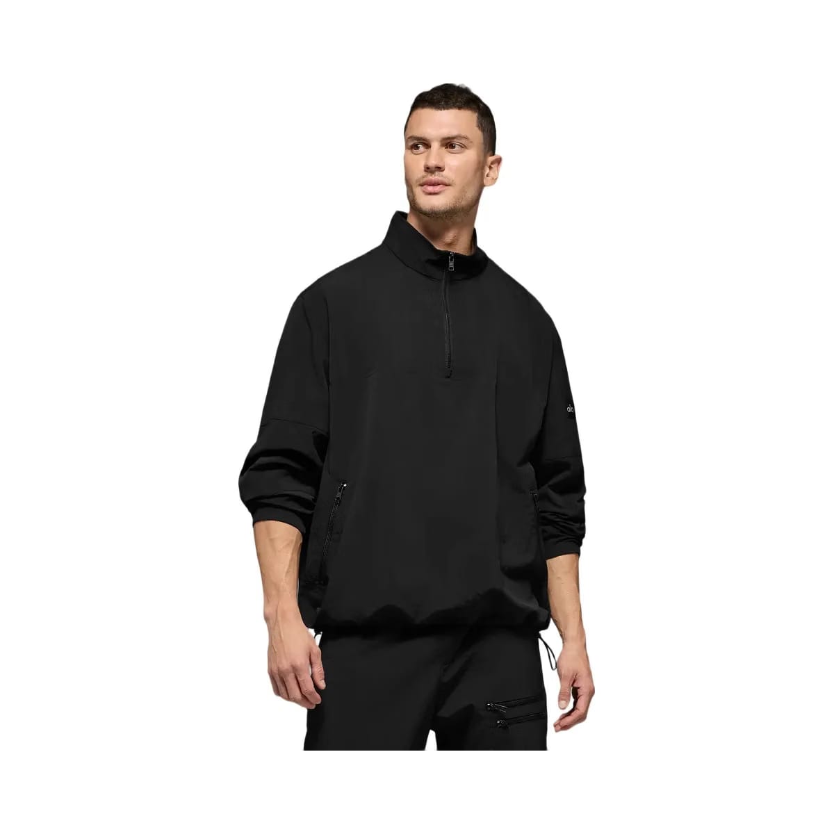 Alo Men's Light Weight Takeaway Track Pullover - Black