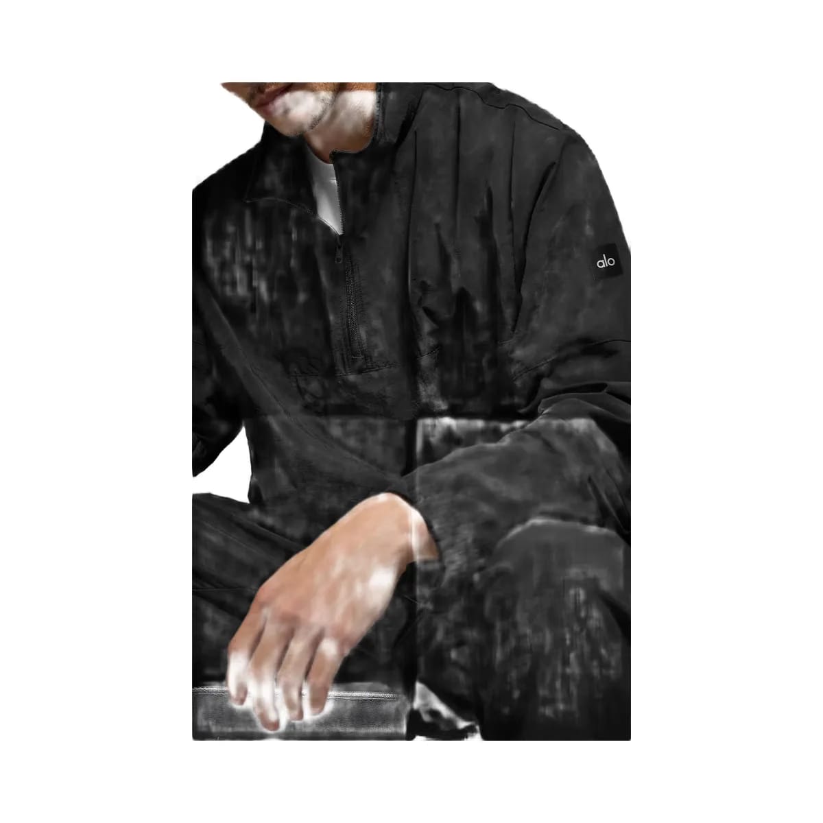 Alo Men's Light Weight Takeaway Track Pullover - Black
