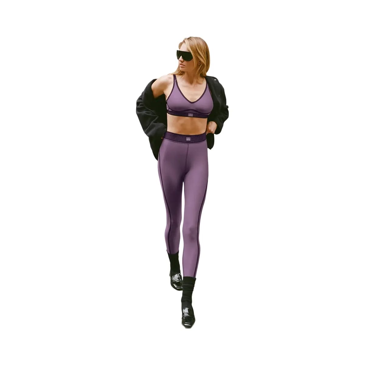 Alo Women's Airlift High-Waist 7/8 Line Up Legging - Plum Kiss