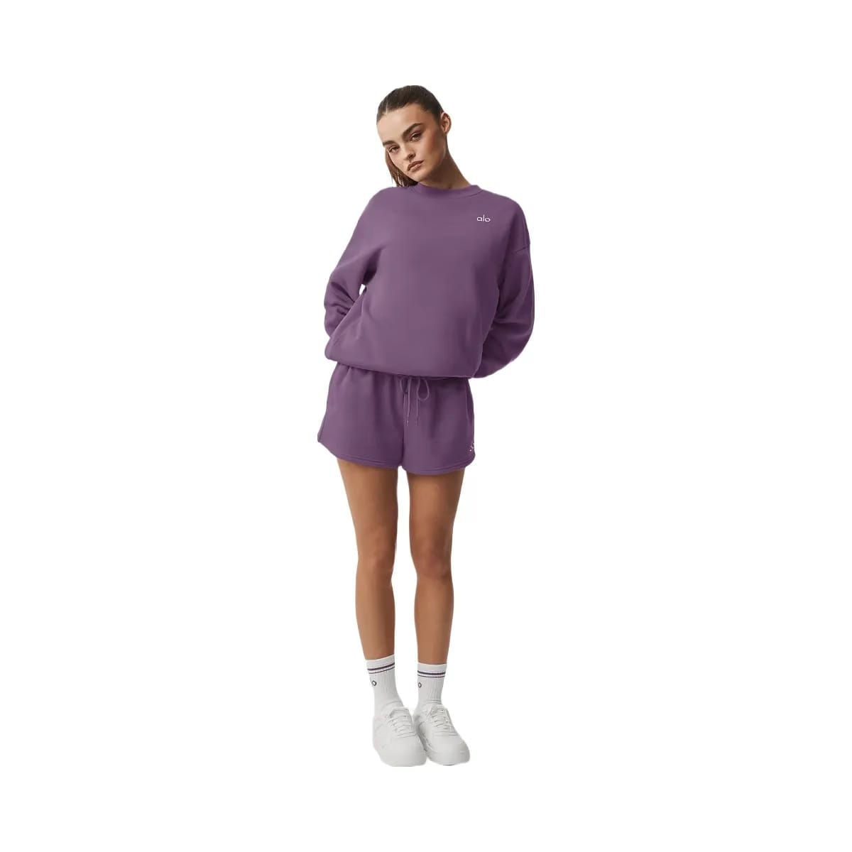 Alo Accolade Crew Neck Pullover - Plum Kiss