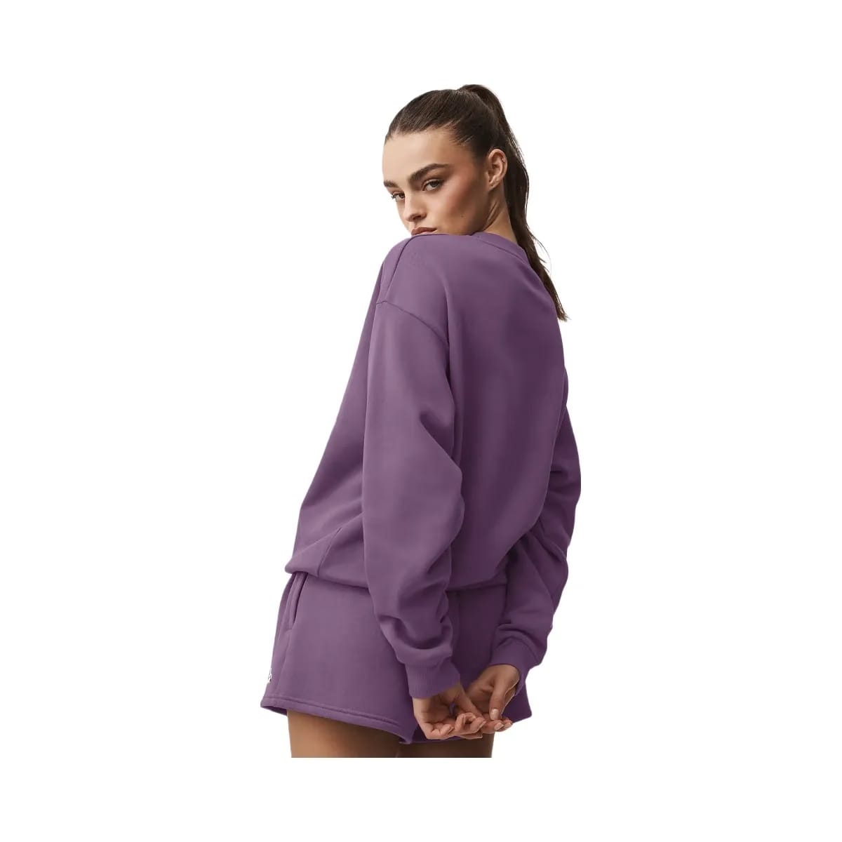 Alo Accolade Crew Neck Pullover - Plum Kiss