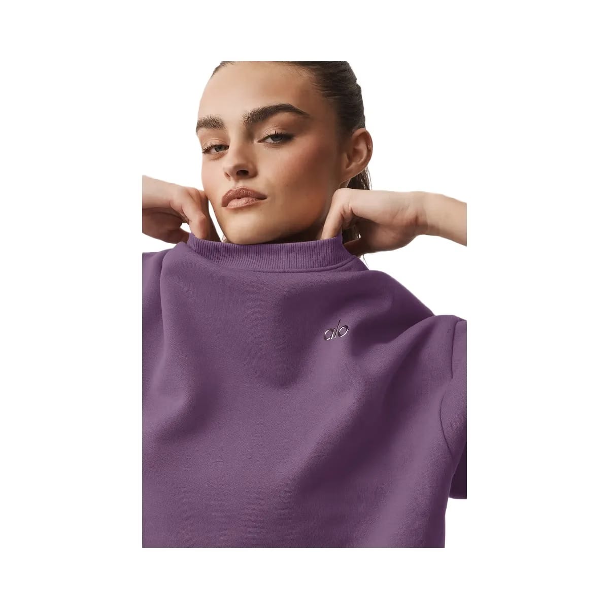 Alo Accolade Crew Neck Pullover - Plum Kiss